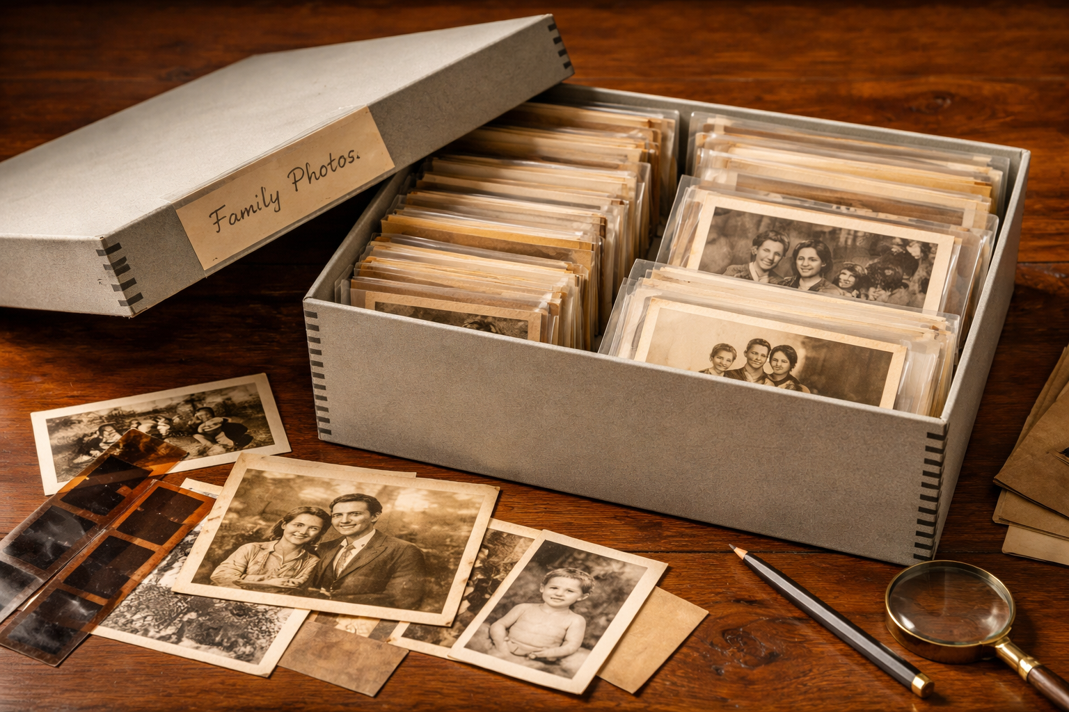 Aile fotoğraf arşivi kutusu