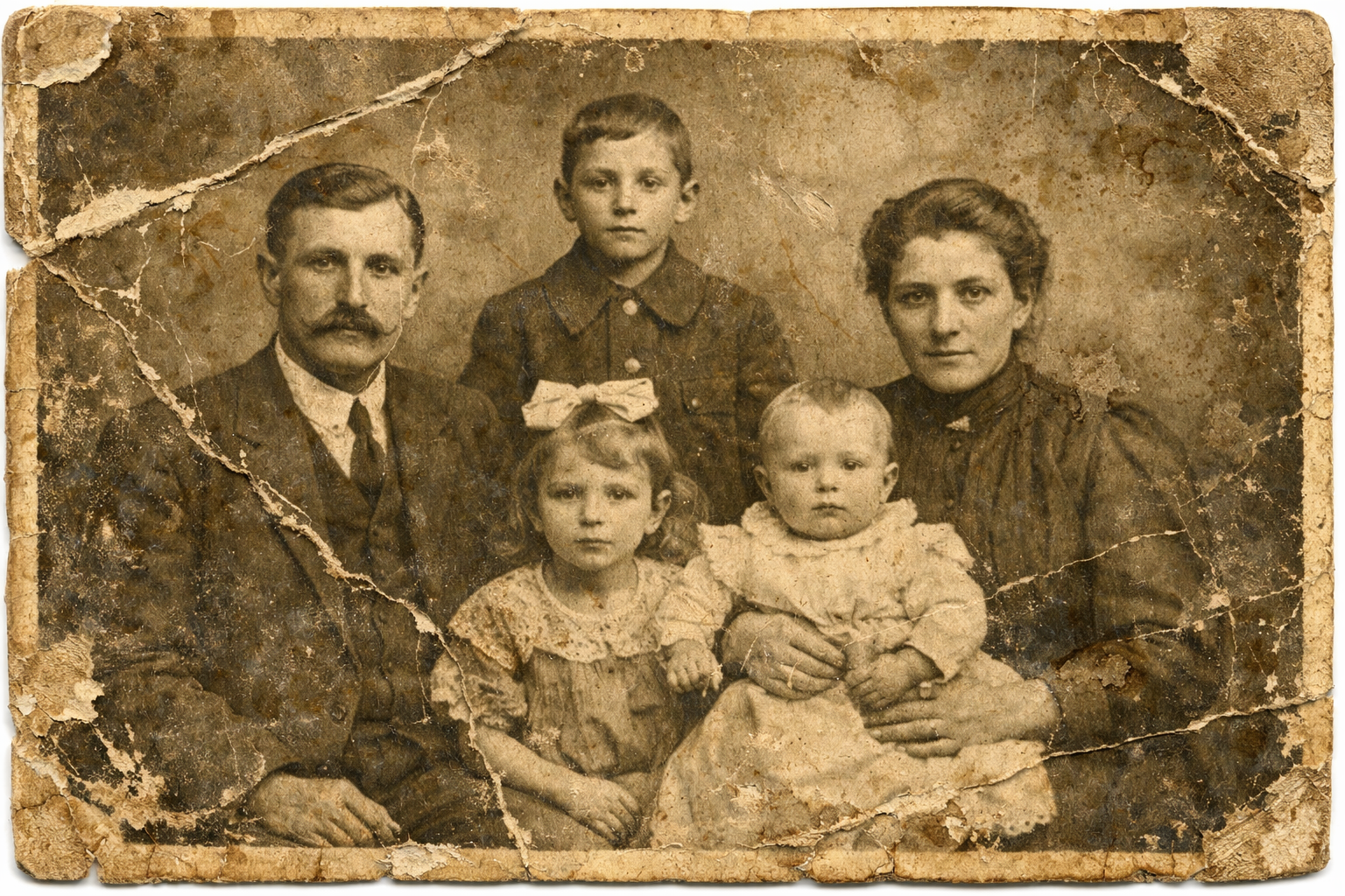 Hasar görmüş eski fotoğraf örneği