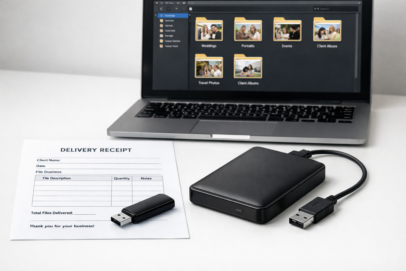 USB bellek üzerinde dijital fotoğraf teslimatı